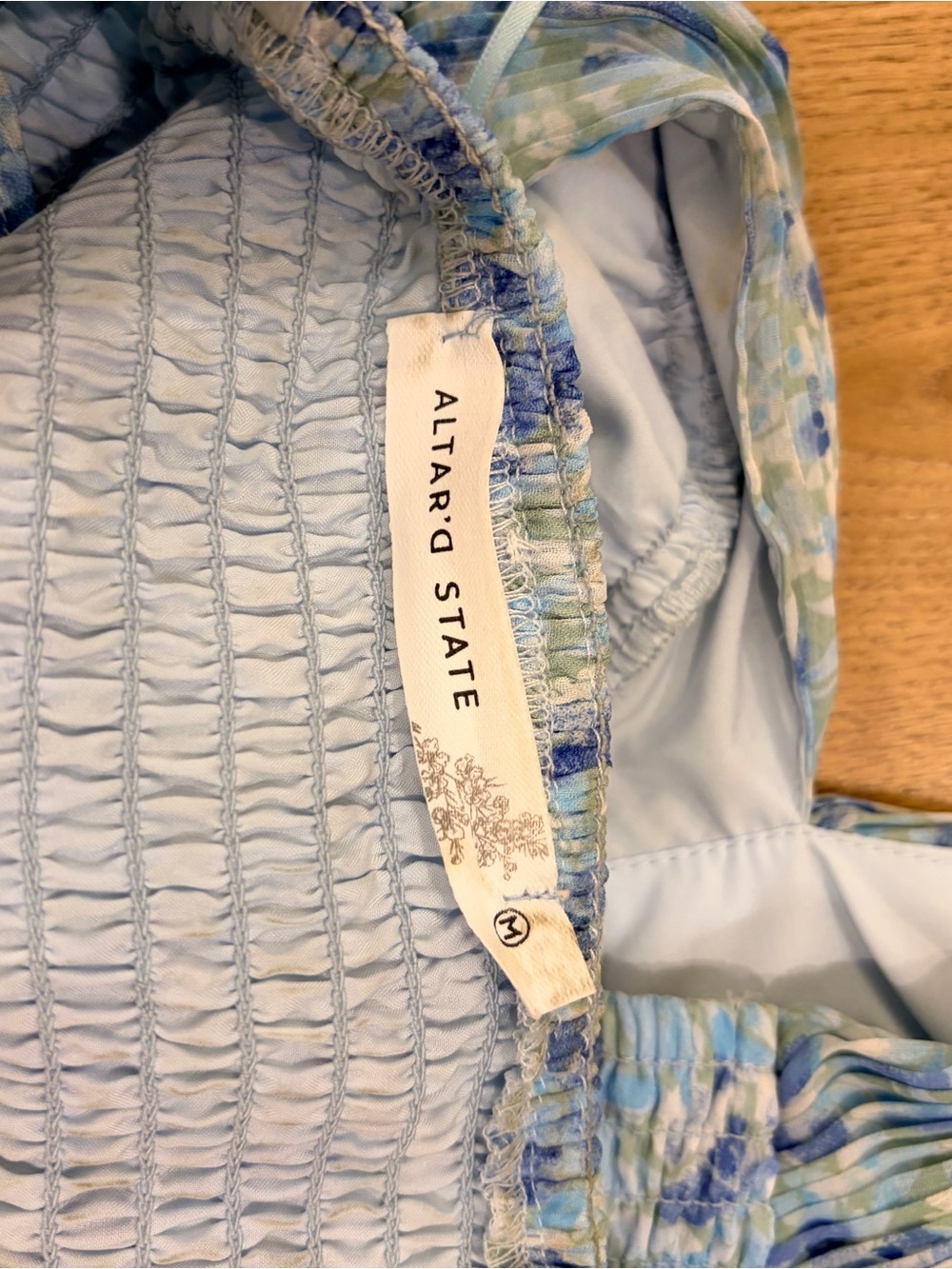 Altar'd State Light Blue Floral Smocked Maxi Dress - Picture 2 of 3